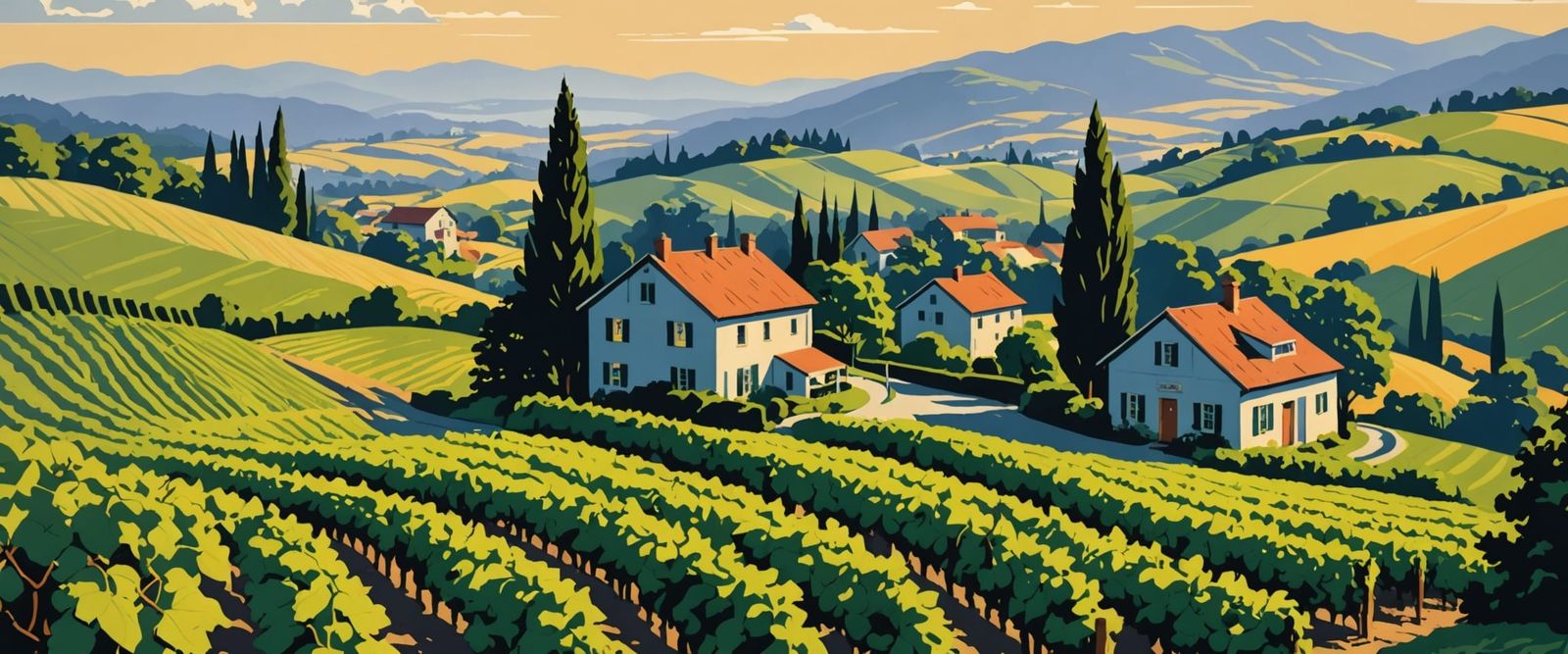 Vintage Wine Country Poster Design