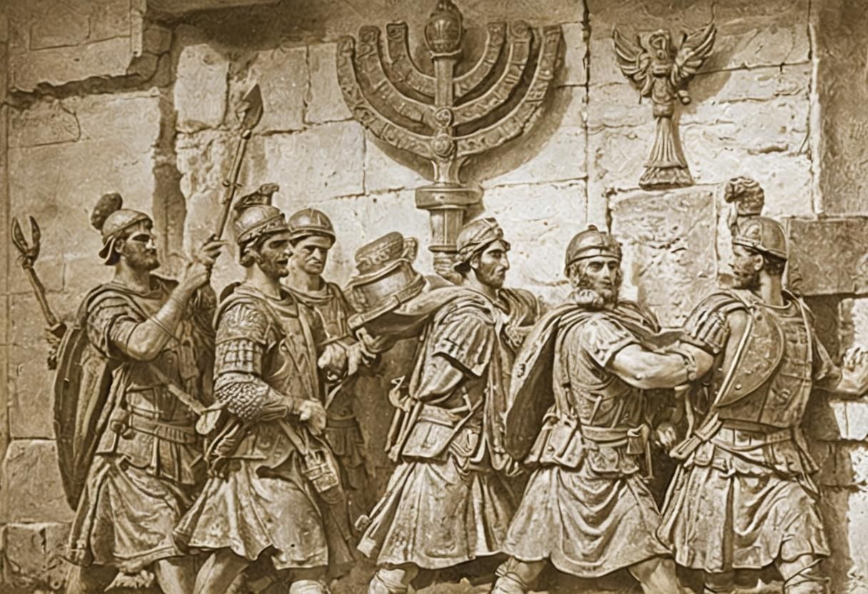 Roman Soldiers with Menorahs: A Historical Scene