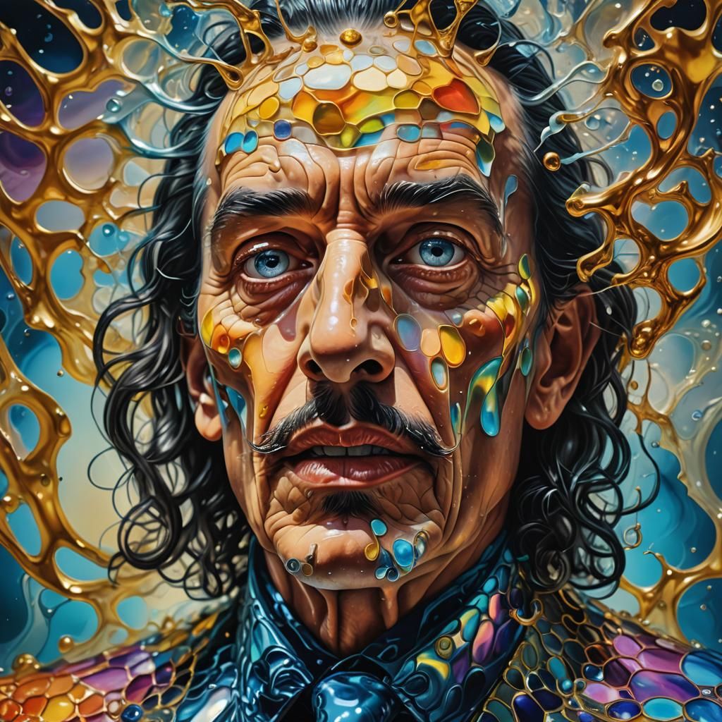 Mythical Being Portrait in Vivid Digital Art