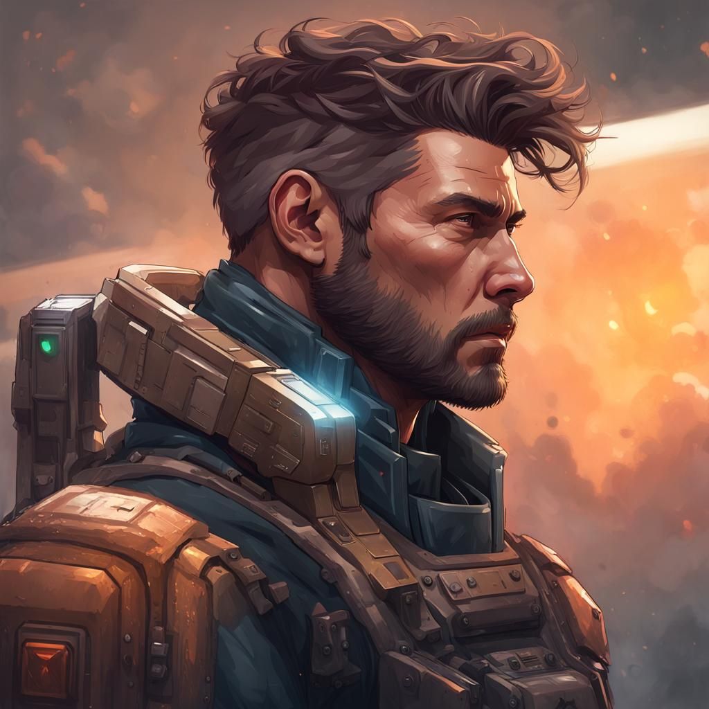 Battletech Pilot Portrait in Hyperdetailed Digital Art