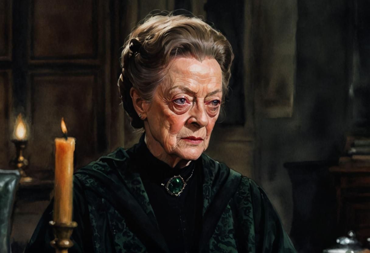 Watercolor Portrait of Professor McGonagall