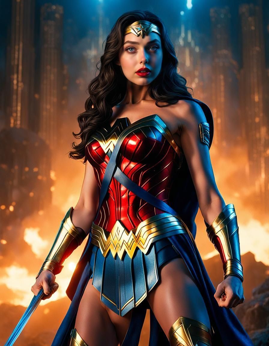 Wonder Woman Portrayal in a Cinematic Style