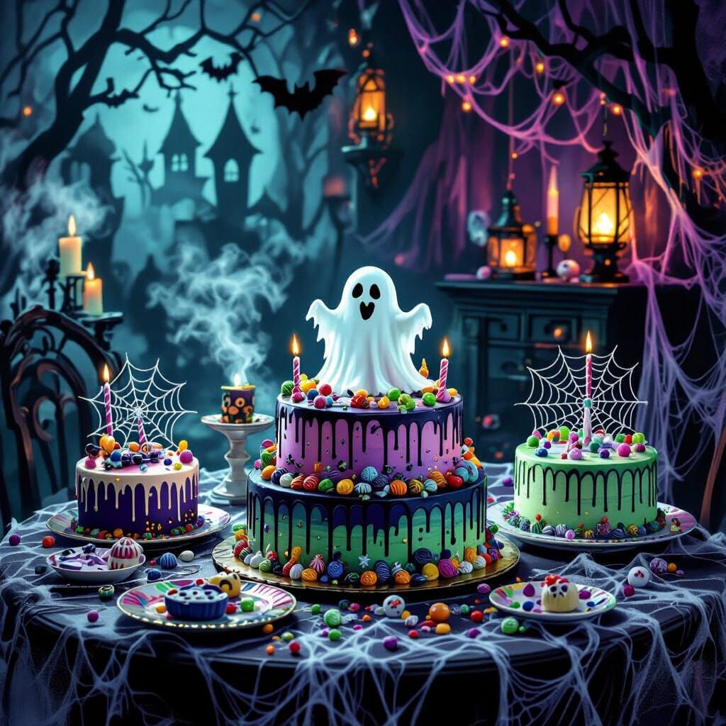 A birthday celebration with a spooky twist — think haunted c...