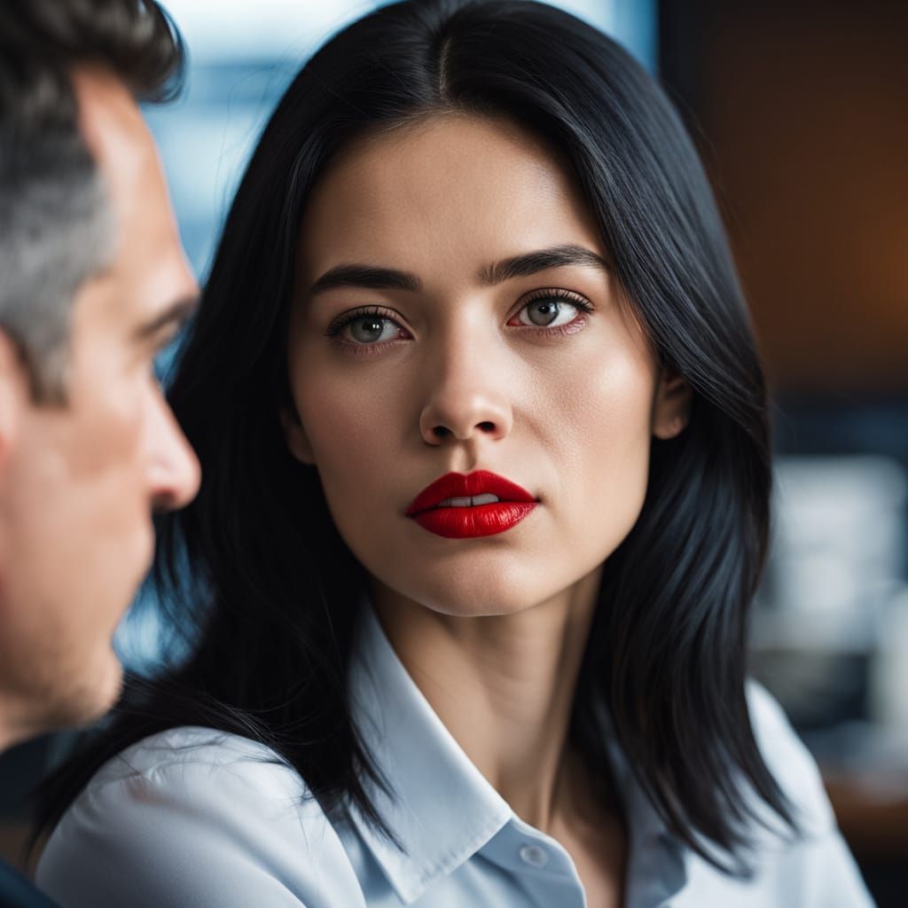 Photorealistic Portrait of a Woman Staring