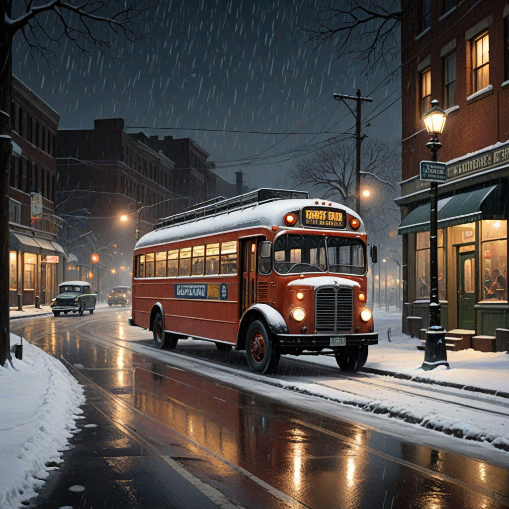 Surreal Winter Night in Montgomery, Alabama, 1955