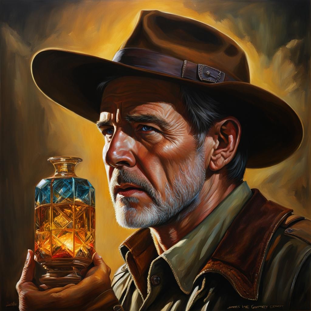 Indiana Jones and the Crystal Skull Oil Painting
