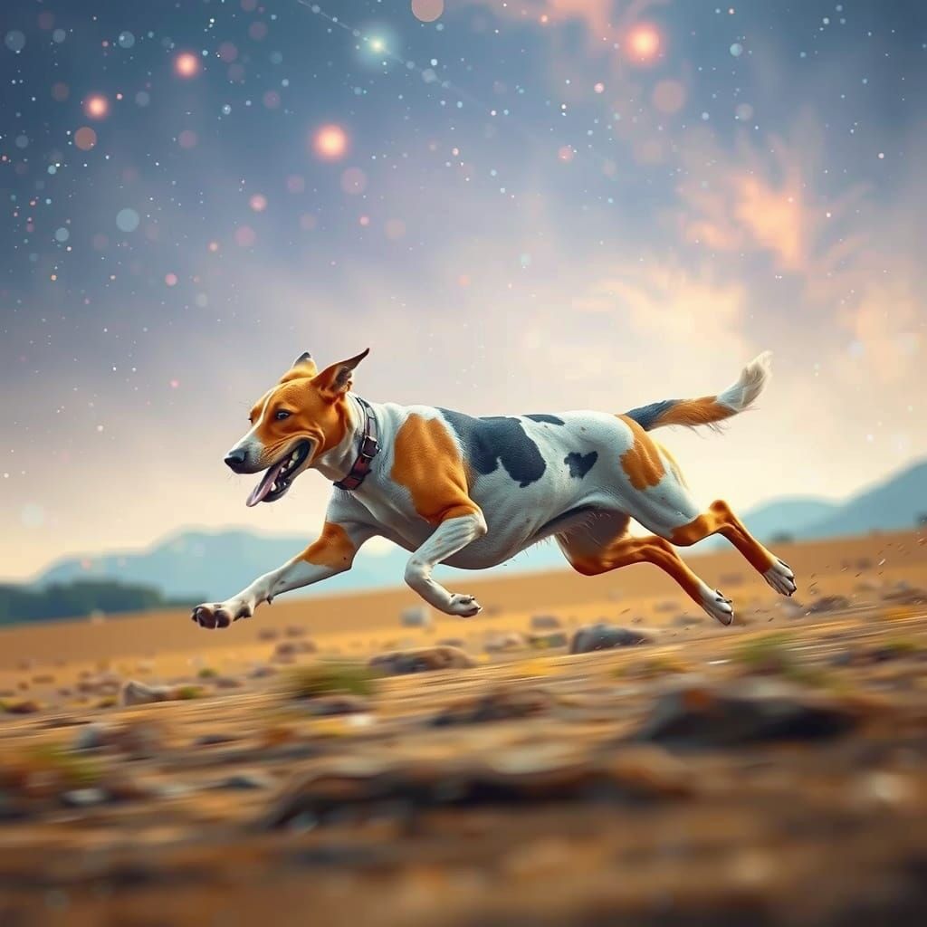 Hunting Dog Captured in Anselm Kiefer Style