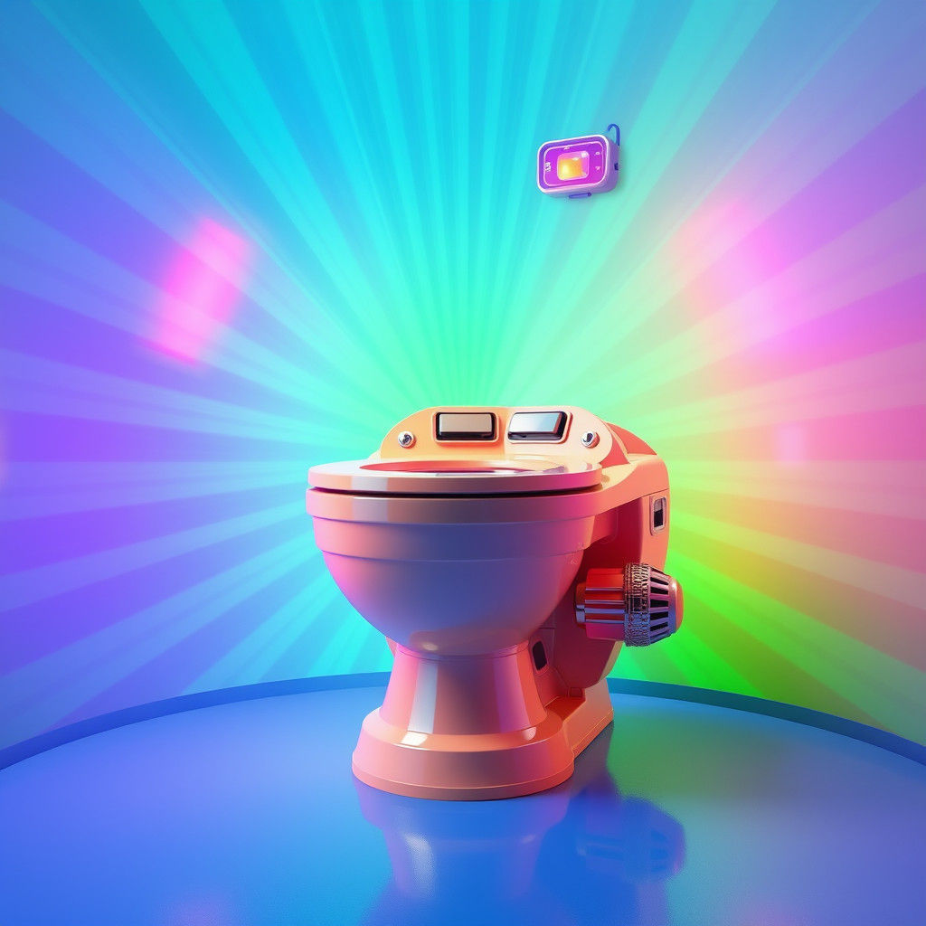 Futuristic Skibidi Toilet in Pixar Style