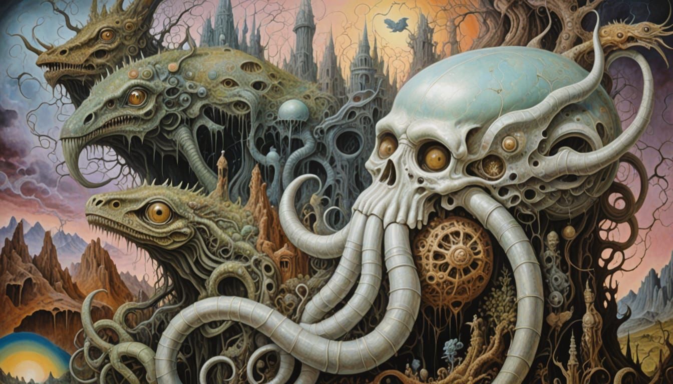 Surreal Fantasy Painting of Broken Dreams and Fallen Angels