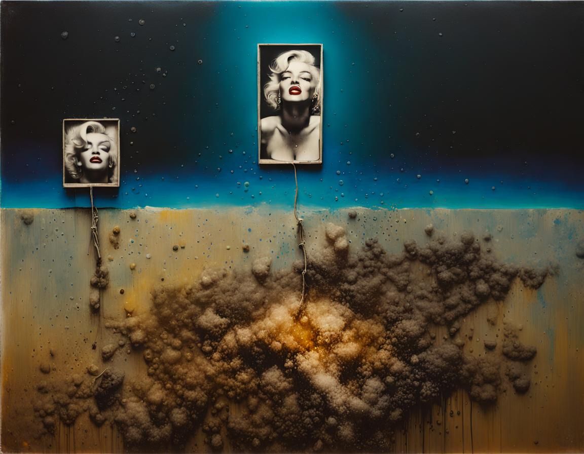 Marilyn Monroe Decay: A Surreal Polaroid Portrait