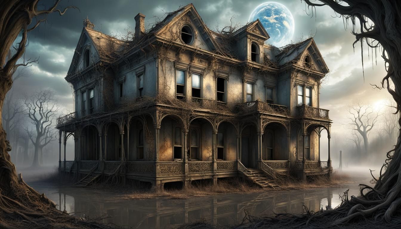 Eerie Pace - Abandoned House - Foggy - Surrounded NOW by Water