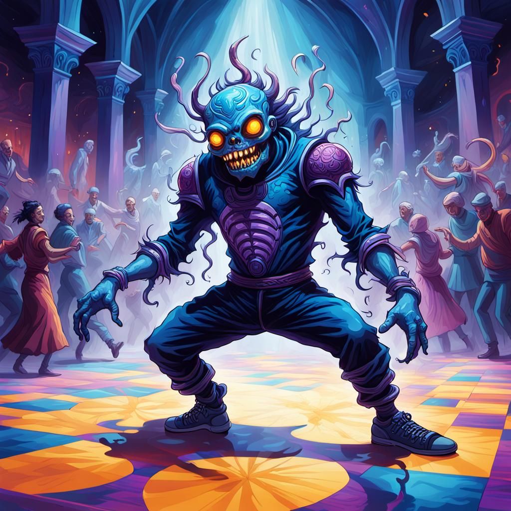 Yeti Breakdance Battle: A Fantastical Digital Painting