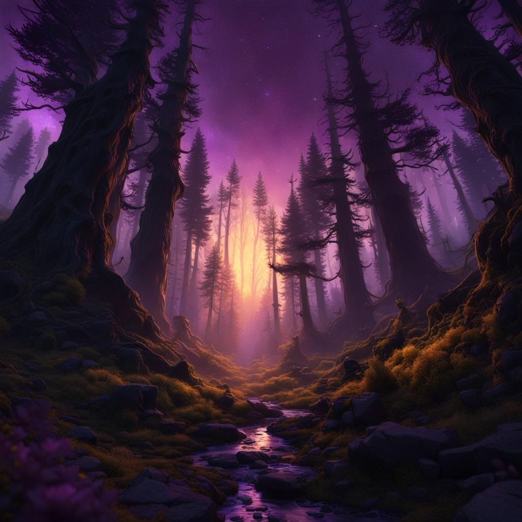 Starlit Forest: A Dark Fantasy Masterpiece
