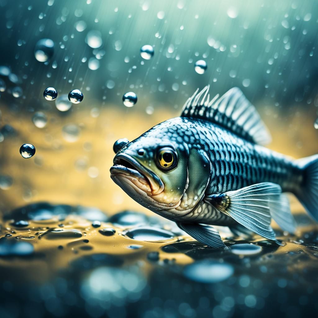 Macro Photograph of a Glistening Fish