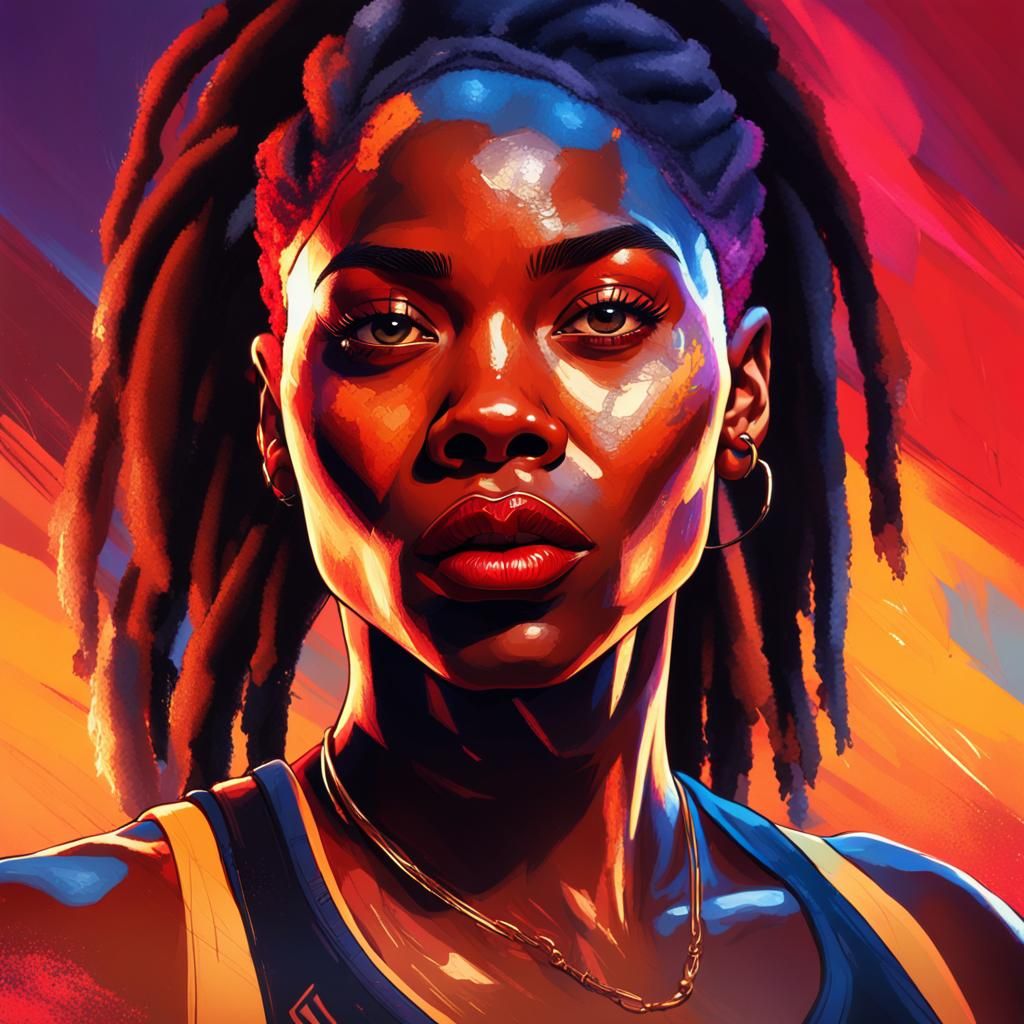 Fierce Woman Portrait in Artgerm Style