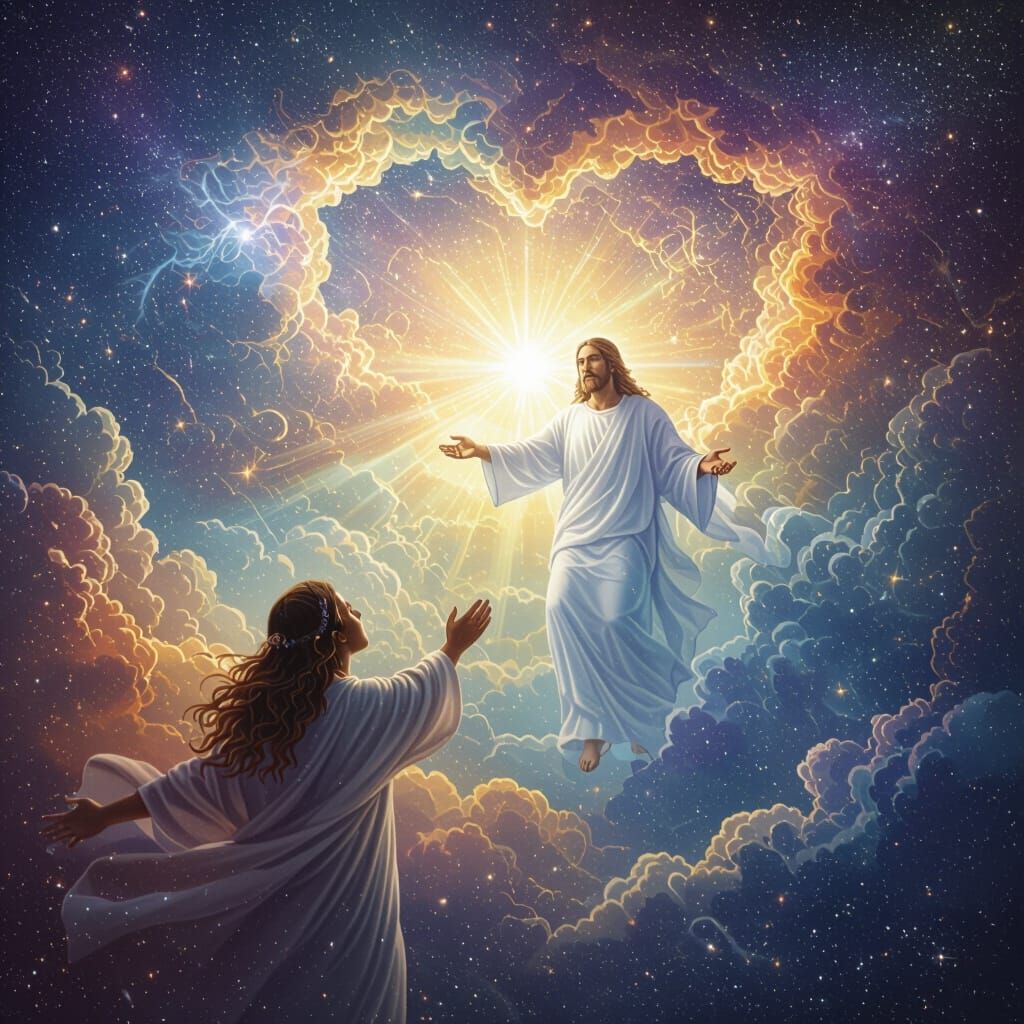 Astral Illustration of God Ascending to Heaven