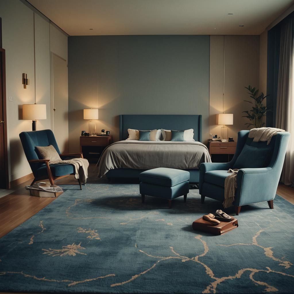 Elegant Hotel Room in Cinematic Style