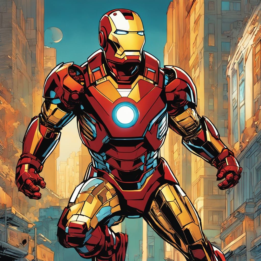 Sleek Hero in High-Tech Armor