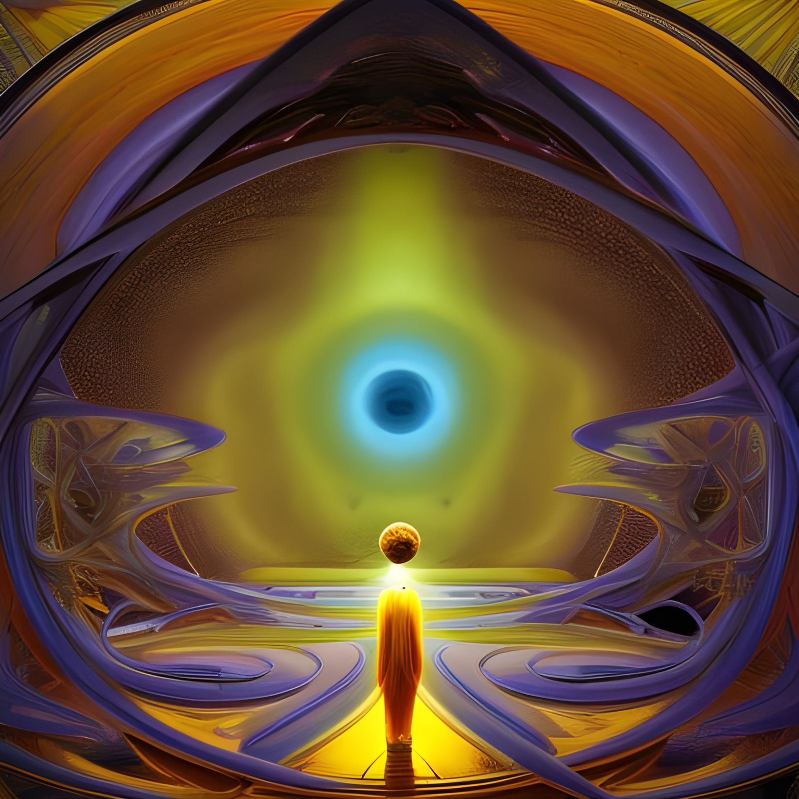 Iridescent Fractal Landscape in Rainbow Colors