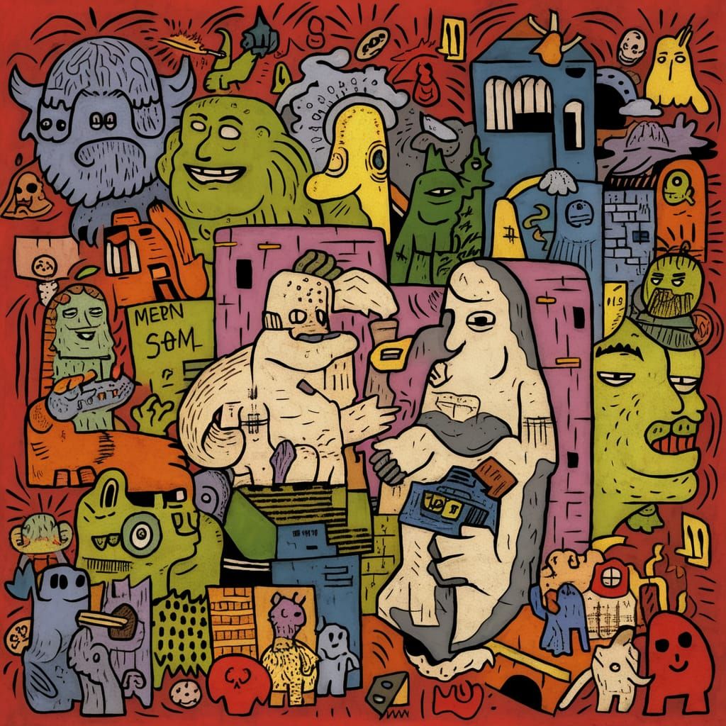 Surrealist Ghostbusters Mural in Pop Art Style