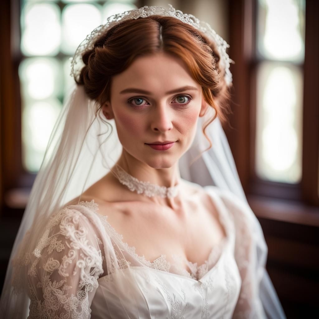 Victorian Lady in Wedding Dress: Professional Photography