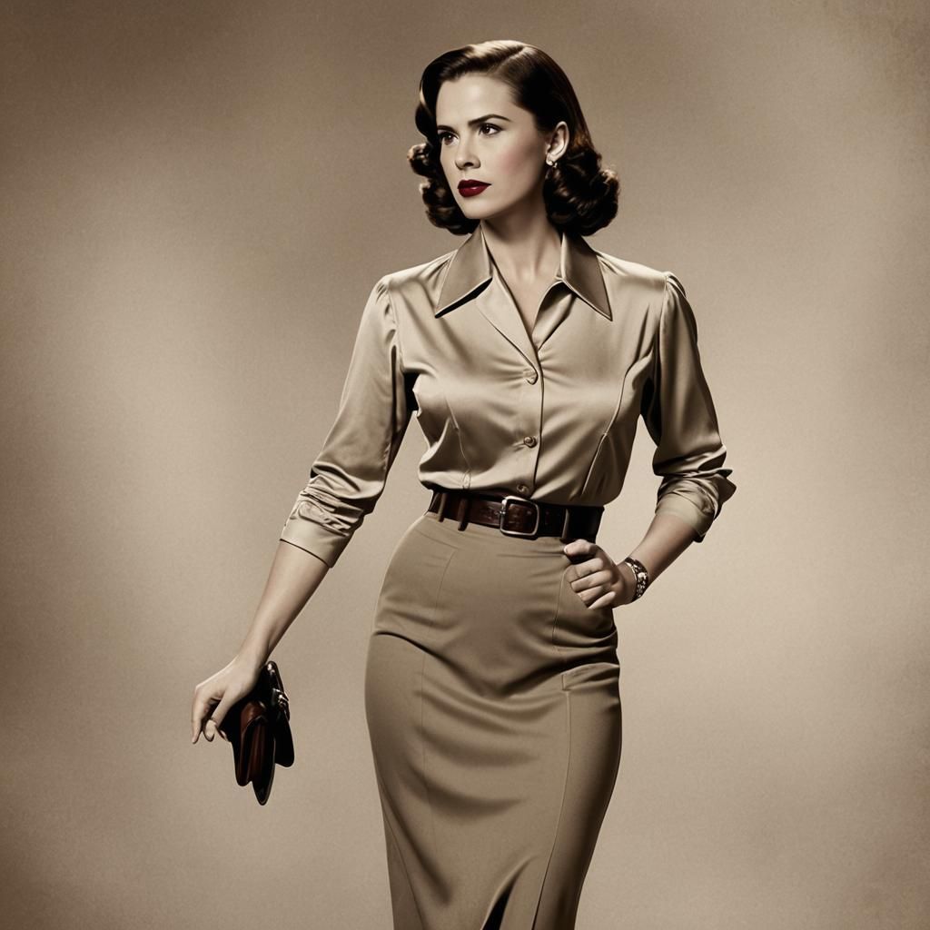 Agent Carter in Sepia Tone Vintage Fashion
