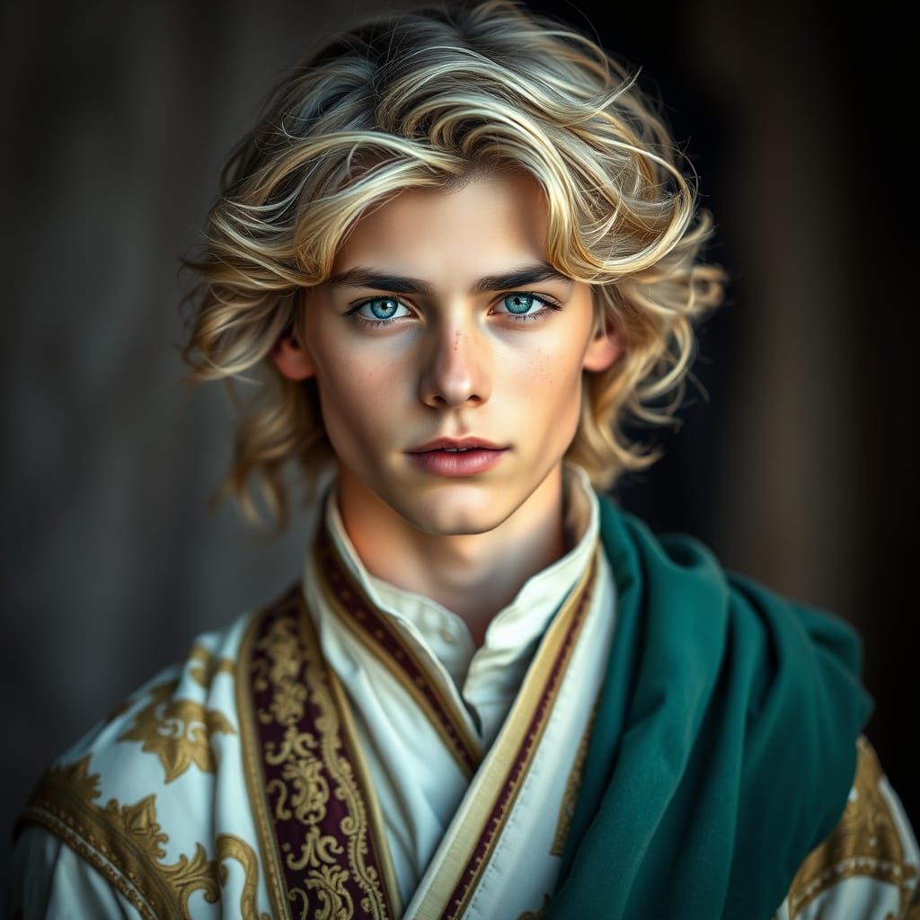 Portrait of Blond Man in Ornate Robe
