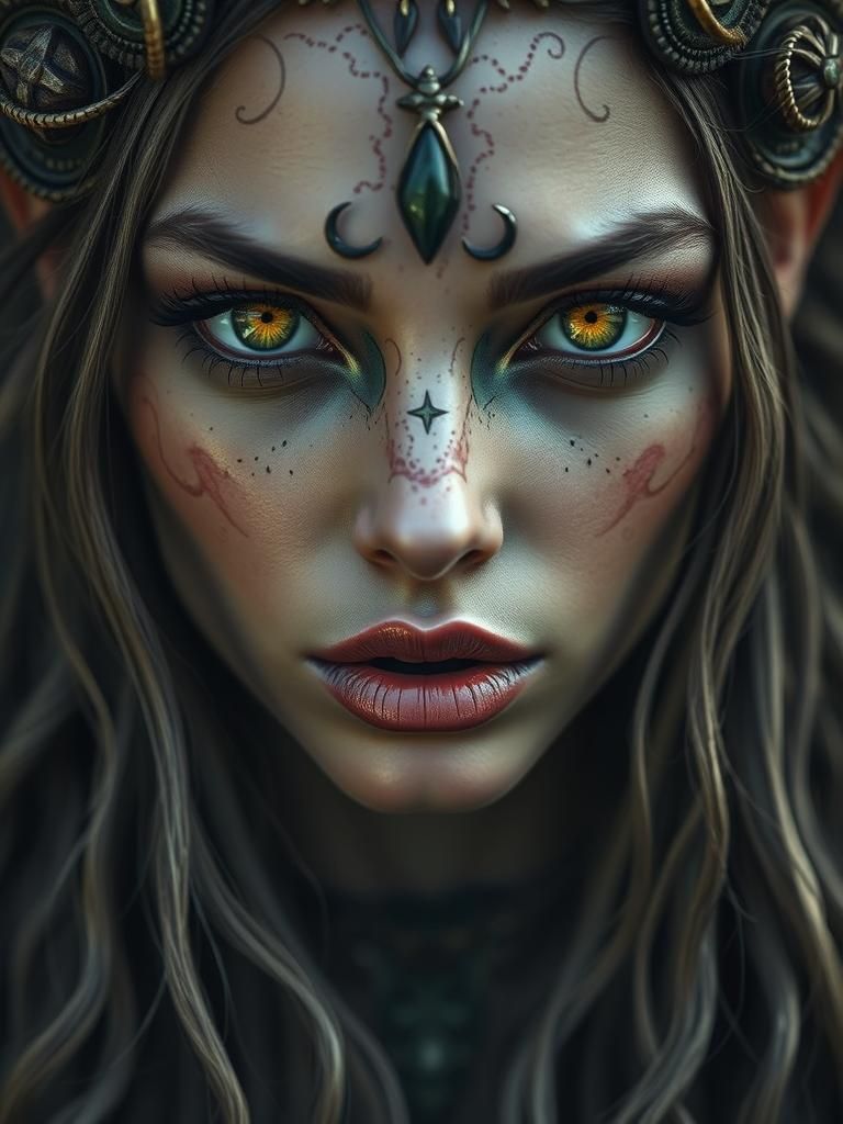 Eldritch Druid Woman: Hyperrealistic National Geographic Por...