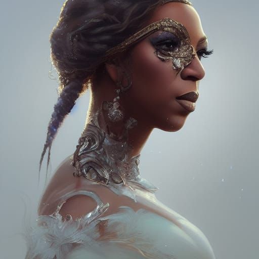 Beyonce Portrait in Art Nouveau Style