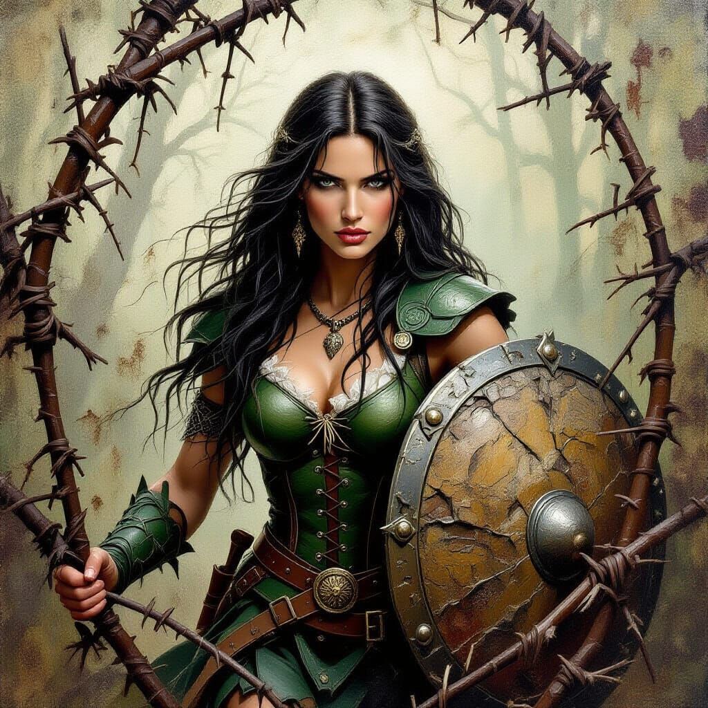 Forest Goddess Emerging, Romantic Impasto Painting