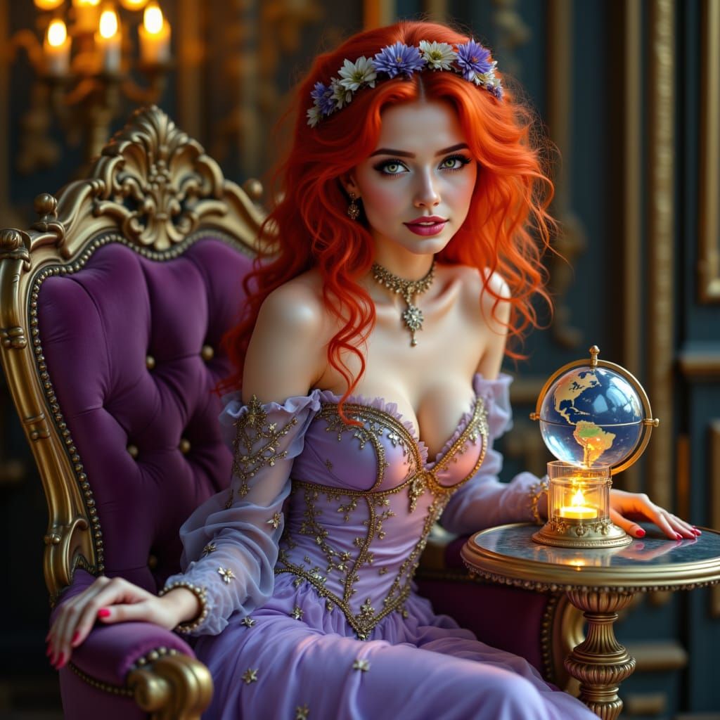 Ethereal Woman in Art Nouveau Style