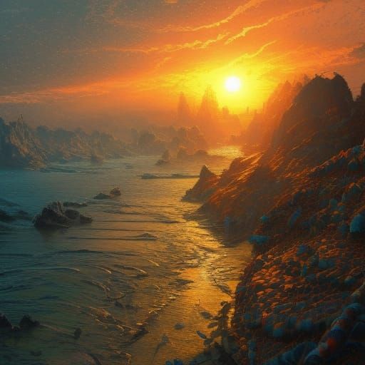 Lizard Scale Sunset: Hyperdetailed Concept Art