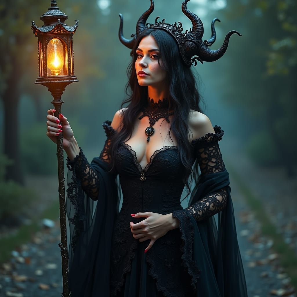 Goddess of the Crossroads in Luxury Gown