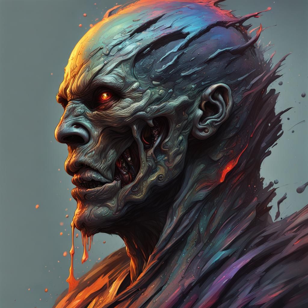 Dramatic Wraith in Colorful Splash Art Style