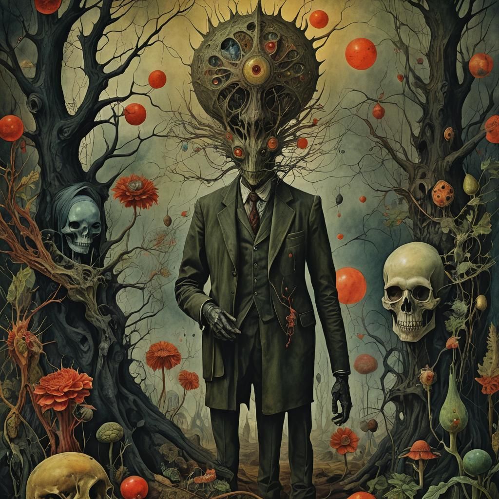 Surreal Dreamscape in Warm Colors, Dark Fantasy