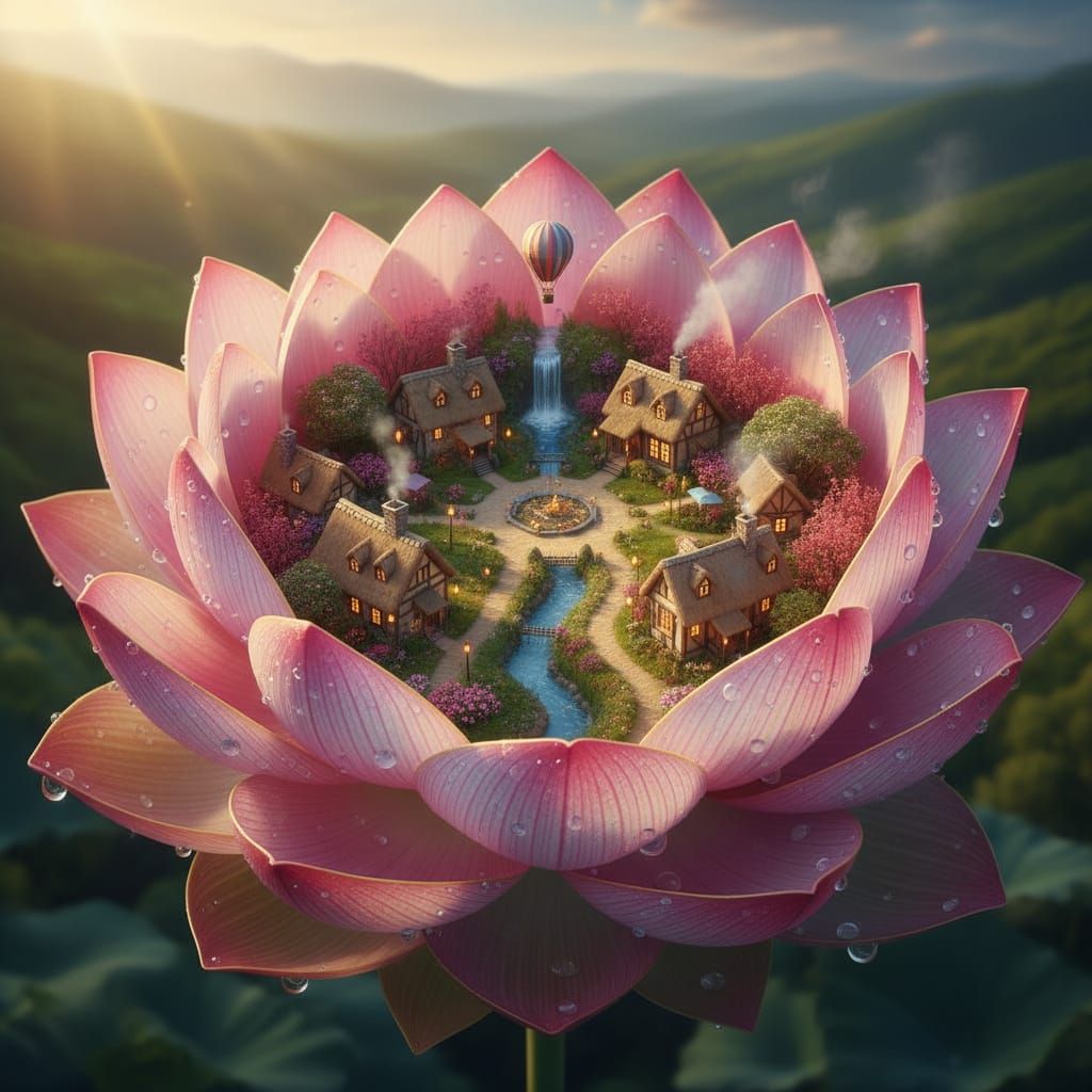 Magical Flower Village: A Whimsical Microcosm Unfolding