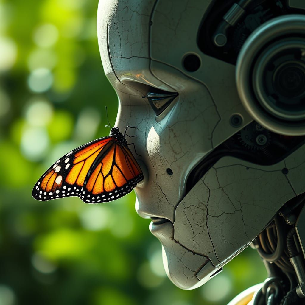 Surreal Robot Portrait in Hyper-Realistic Style