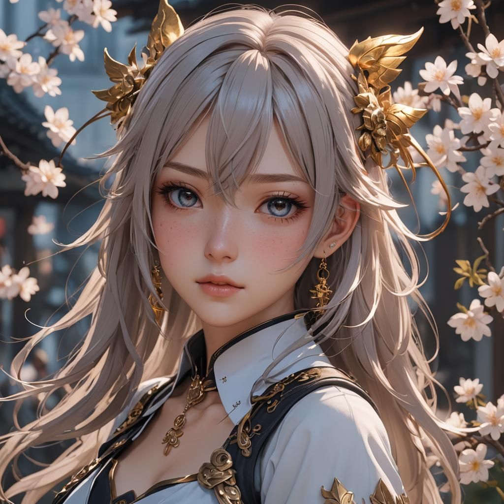 Anime Girl in 3D Aesthetic Style