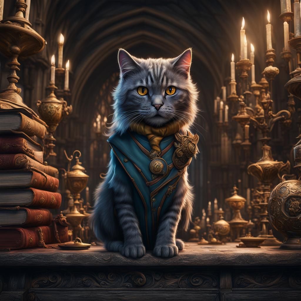 Harry Potter Cat: Detailed Fantasy Concept Art