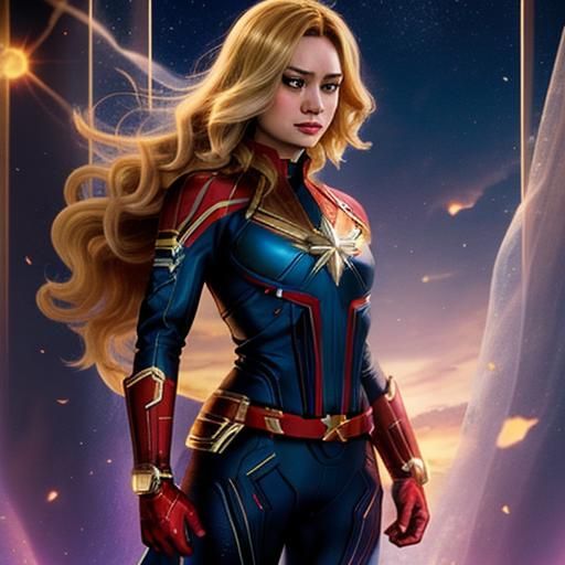 Captain Marvel as Rapunzel: AI Reimagining