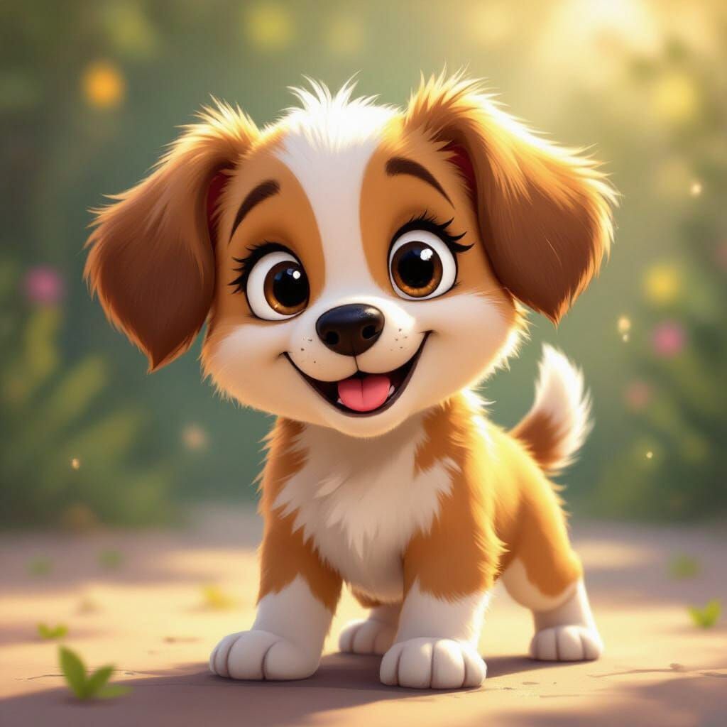 Joyful Puppy with Chase-Like Features in Cheerful Illustrati...