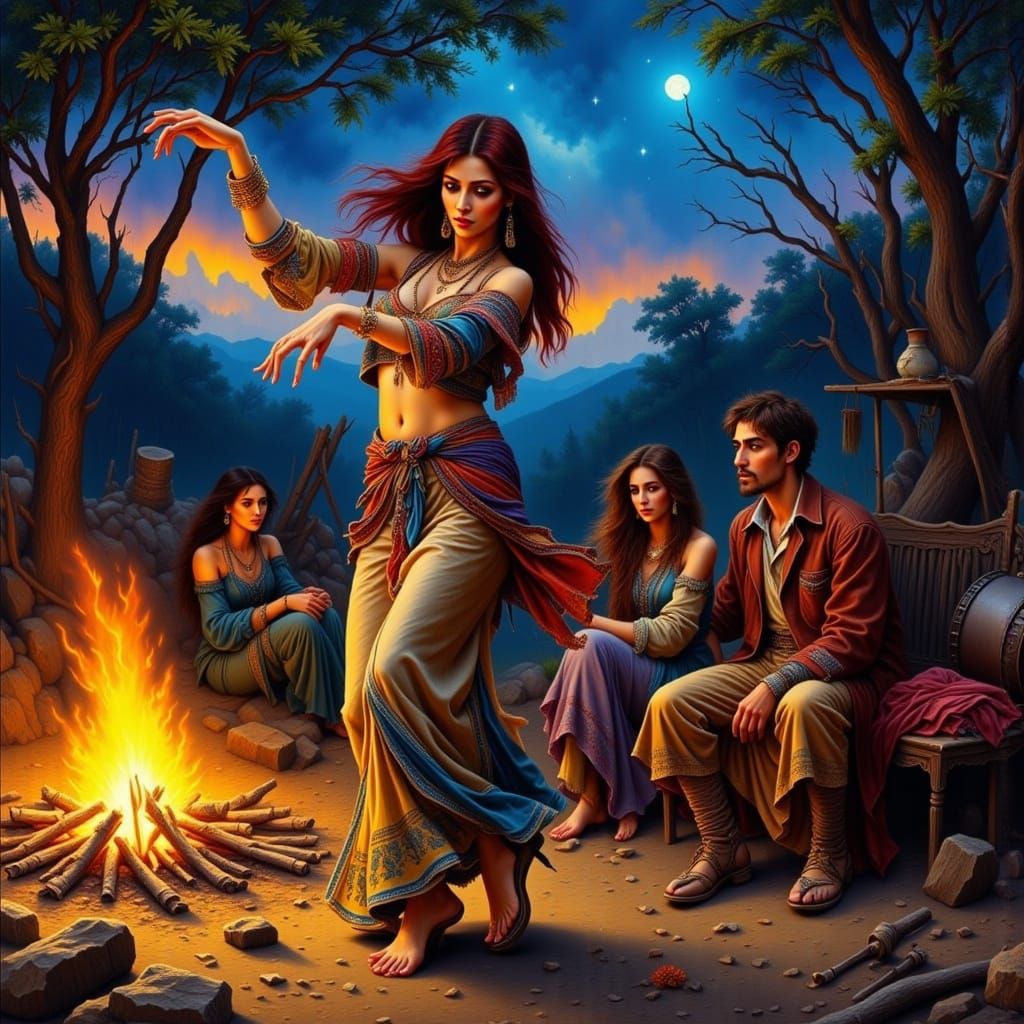 Dynamic Gypsy Dance by Campfire