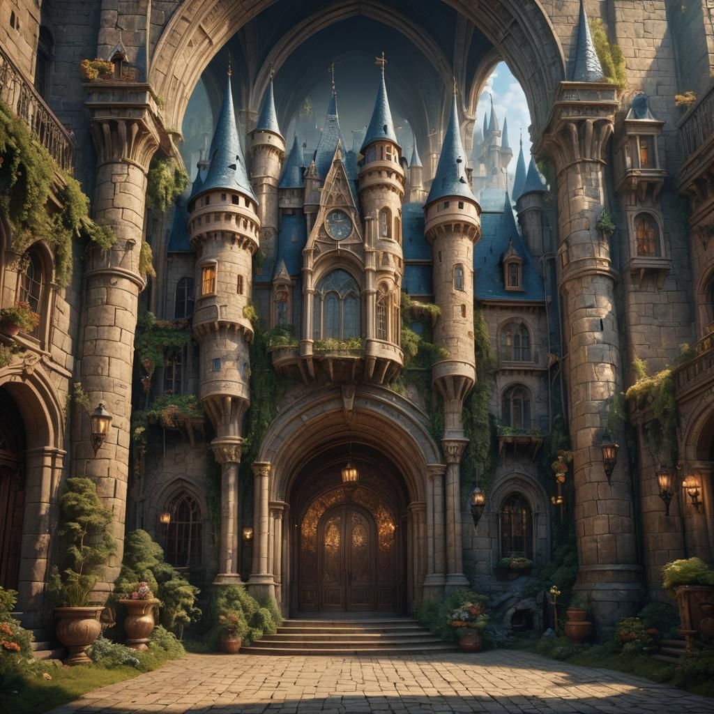 Fairytale Castle Grand Entryway: Digital Matte Painting