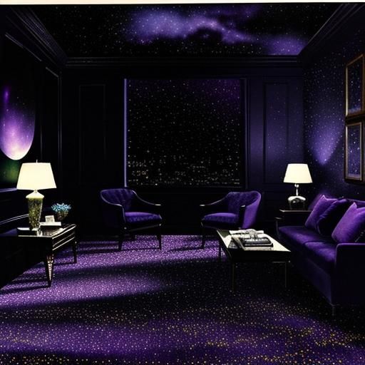 Vibrant Kid's Room with Glow-in-Dark Starry Walls