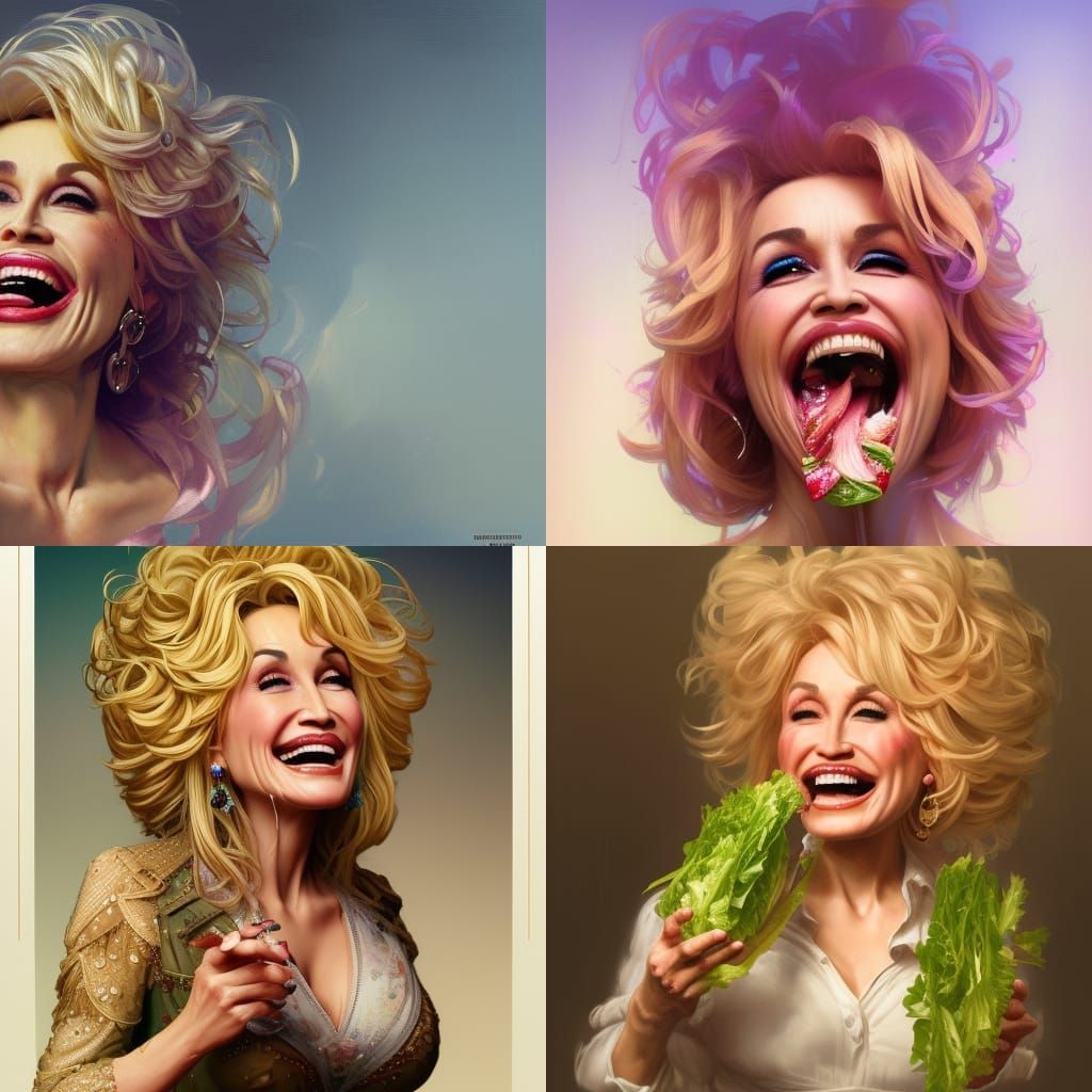 Dolly Parton Laughing: Hyperdetailed Portrait