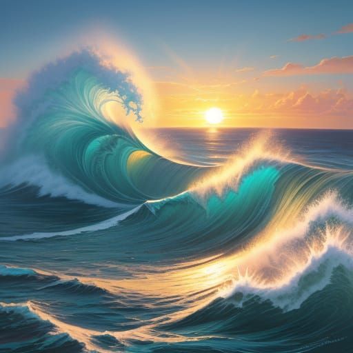 Vibrant Oceanic Concept Art in Oil Painting