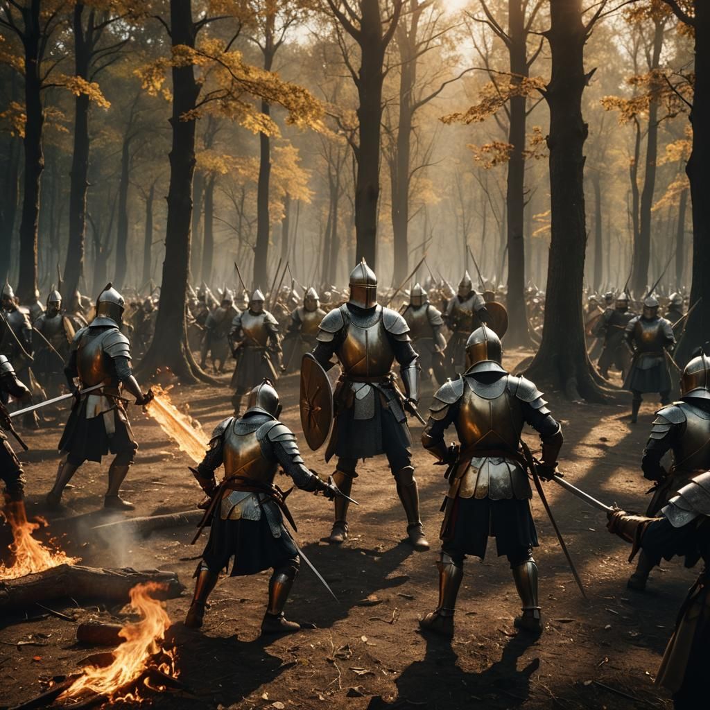 Knights and Dragons Clash in Fiery Medieval Battle