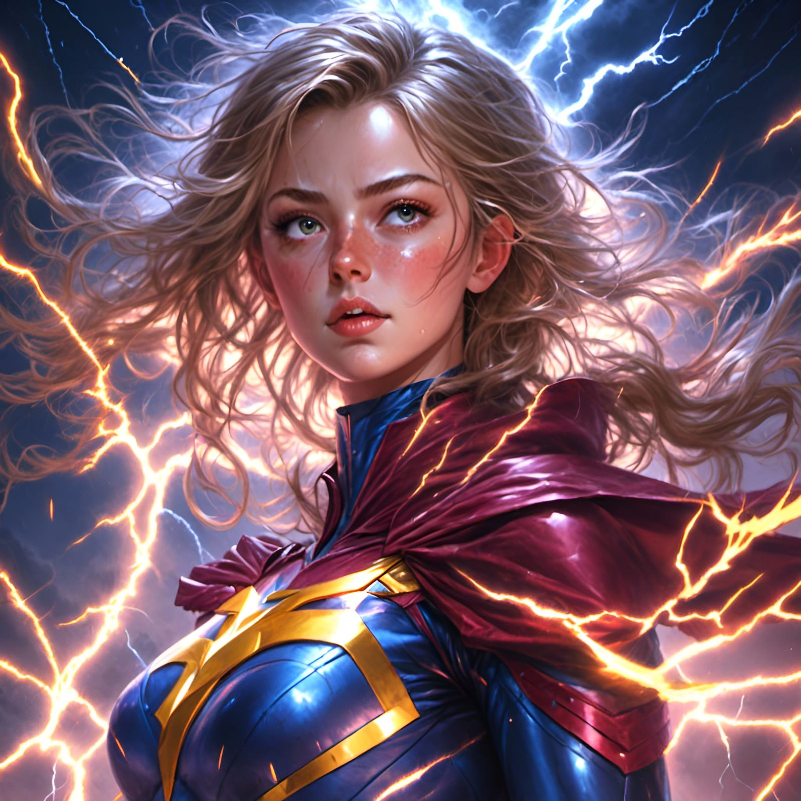 Lightning Superhero Portrait in Ultra Realistic Style