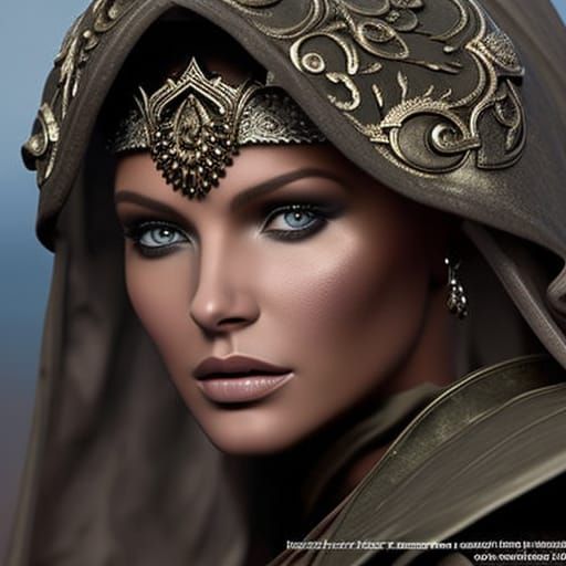 Woman in Mud: Rococo Hyperdetailed Art