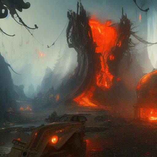 Cataclysmic Impact: A Fantastical Matte Painting